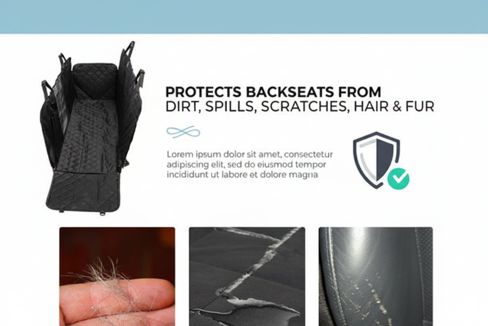 Wasserdichte Hunde Rücksitz Hängematte fürs Auto rutschfest & kratzfest