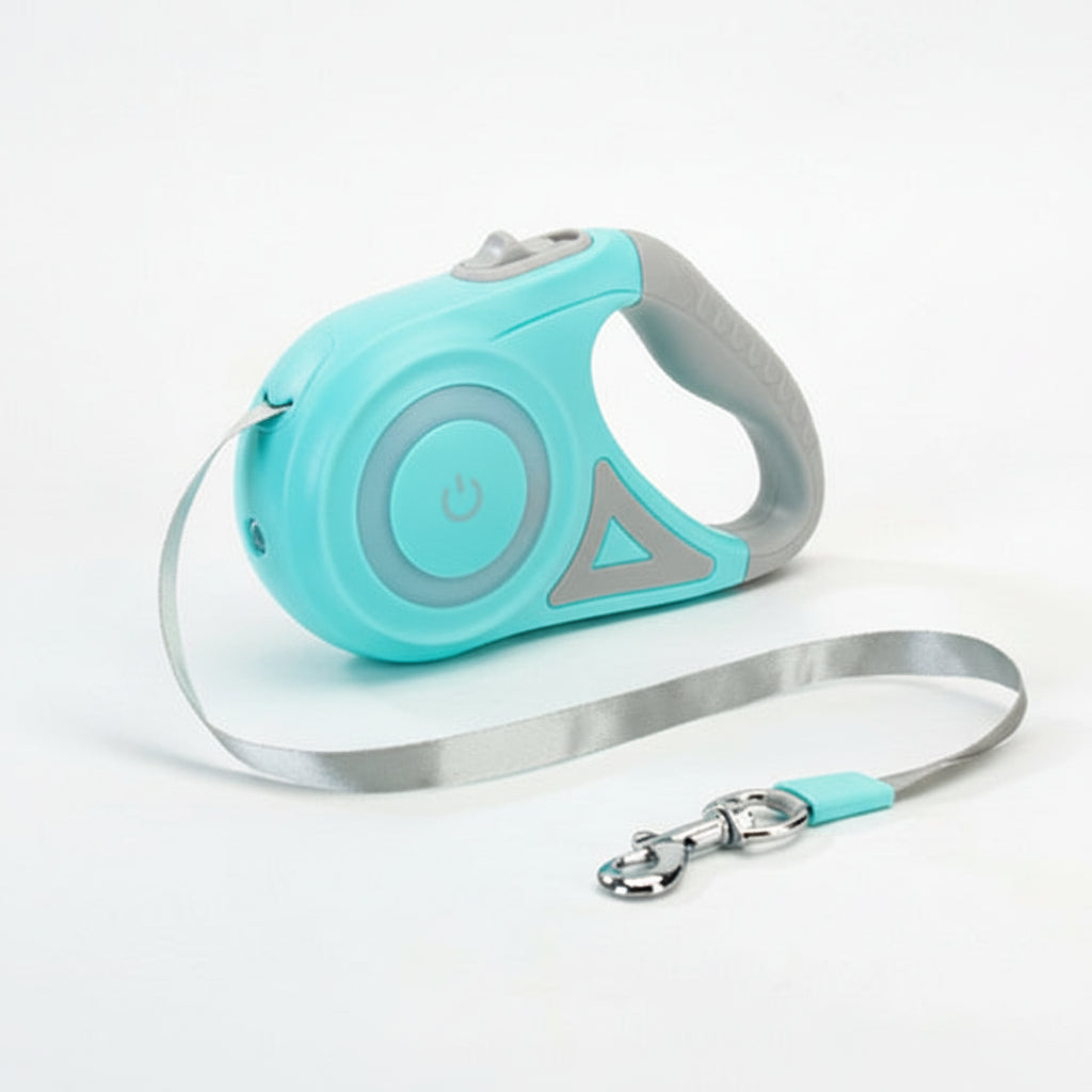 Beleuchtete, einziehbare Hundeleine für Nachtspaziergänge